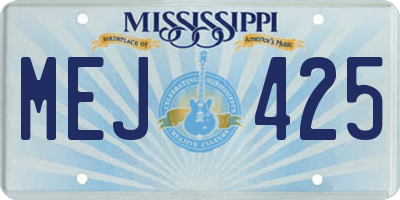 MS license plate MEJ425