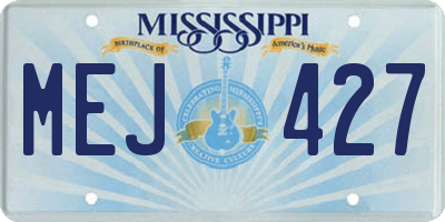 MS license plate MEJ427