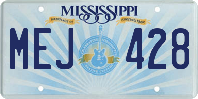 MS license plate MEJ428