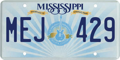 MS license plate MEJ429
