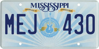 MS license plate MEJ430