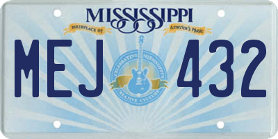 MS license plate MEJ432