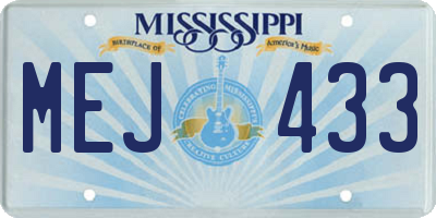 MS license plate MEJ433