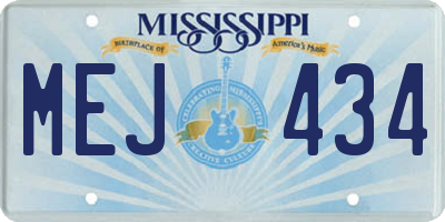 MS license plate MEJ434