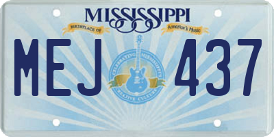 MS license plate MEJ437