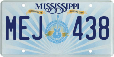 MS license plate MEJ438