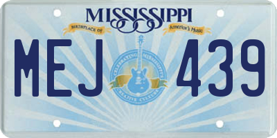 MS license plate MEJ439