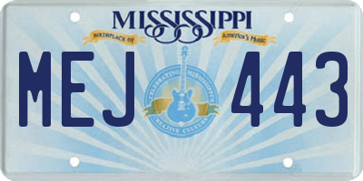 MS license plate MEJ443