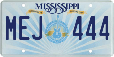 MS license plate MEJ444