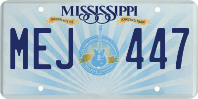 MS license plate MEJ447