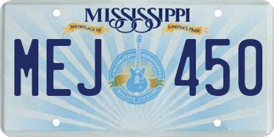 MS license plate MEJ450