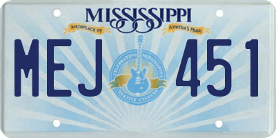 MS license plate MEJ451