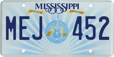 MS license plate MEJ452