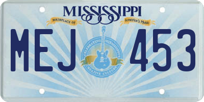 MS license plate MEJ453