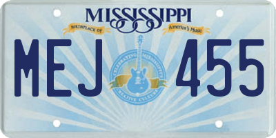 MS license plate MEJ455
