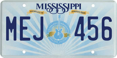 MS license plate MEJ456