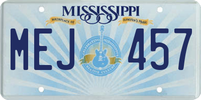 MS license plate MEJ457