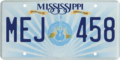 MS license plate MEJ458