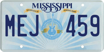 MS license plate MEJ459