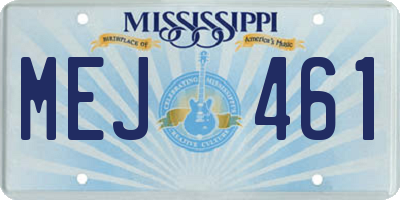MS license plate MEJ461