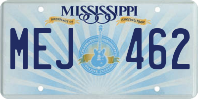 MS license plate MEJ462