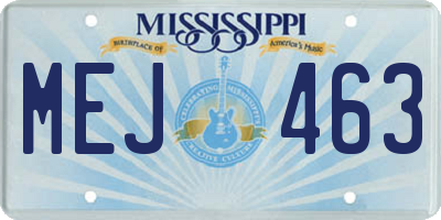 MS license plate MEJ463