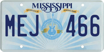 MS license plate MEJ466