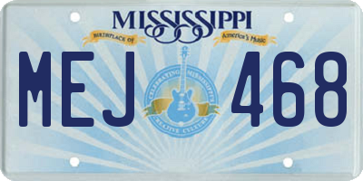 MS license plate MEJ468