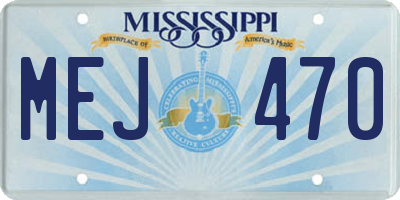 MS license plate MEJ470
