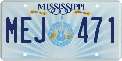 MS license plate MEJ471