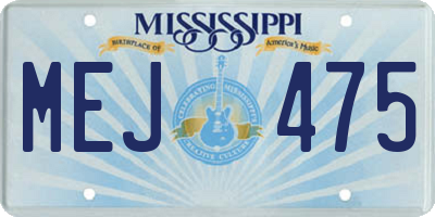MS license plate MEJ475