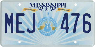 MS license plate MEJ476