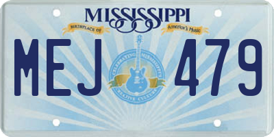 MS license plate MEJ479