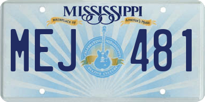 MS license plate MEJ481