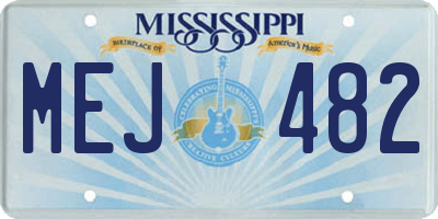 MS license plate MEJ482