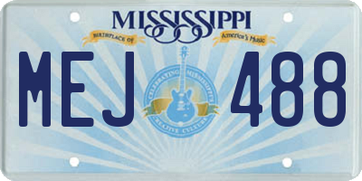 MS license plate MEJ488