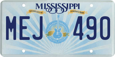 MS license plate MEJ490