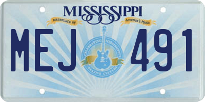 MS license plate MEJ491