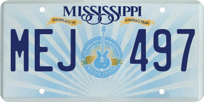 MS license plate MEJ497