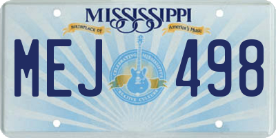 MS license plate MEJ498