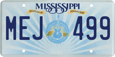 MS license plate MEJ499