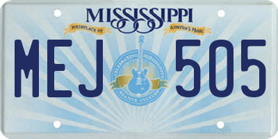 MS license plate MEJ505
