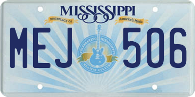 MS license plate MEJ506