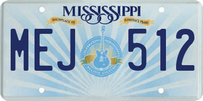 MS license plate MEJ512
