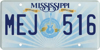 MS license plate MEJ516