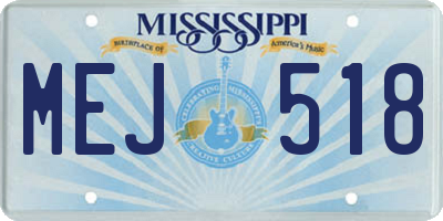 MS license plate MEJ518