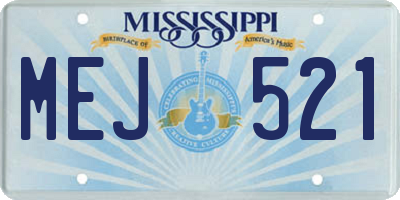 MS license plate MEJ521