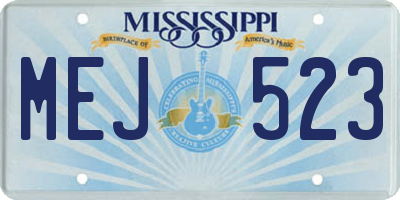 MS license plate MEJ523