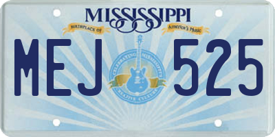 MS license plate MEJ525