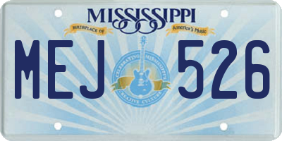 MS license plate MEJ526
